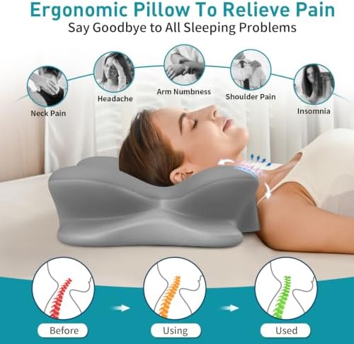 Cervical Pillow for Neck Pain Relief, Ergonomic Neck Pillow for Sleeping - Image 3