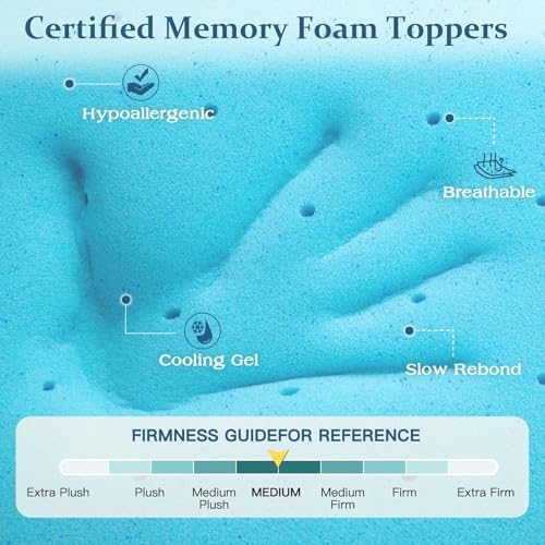 Airensky 2 Inch Memory Foam Mattress Topper, Cooling Gel High Density - Image 4