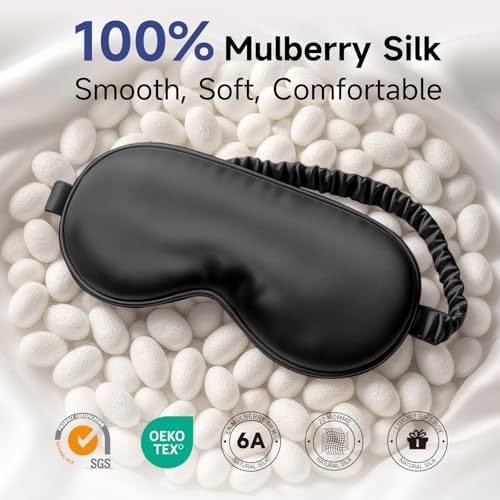 Umisleep Sleep Mask 100% Pure Mulberry Silk, 22 Momme Eye Masks - Image 2