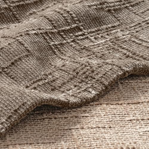MIULEE Slubby Textured Decorative Euro Pillow Covers Taupe Grey 24x24 - Image 2