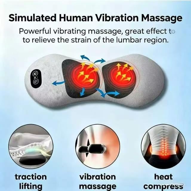 2026Upgraded 3-in-1 Lumbar Support Pillow, Triple Fusion Lower Back Massager - Image 2