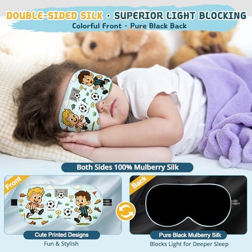 Kids Silk Sleep Mask, 100% Mulberry Silk Eye Mask - Image 4