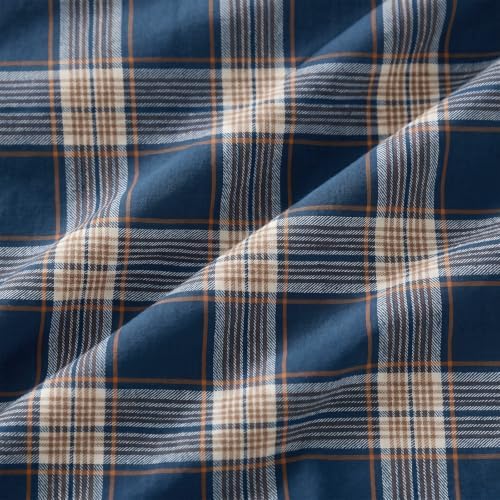 Merryword 100% Cotton Body Pillow Cover, 20 x 54, Washed Cotton Deep Blue Plaid - Image 6