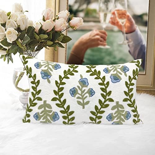 Alysheer Floral Embroidered Decorative Throw Pillow Cover 12"x 20" - Image 2