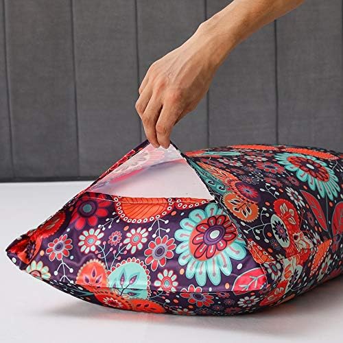 Floral Printed Satin Pillowcase, Standard Cooling Pillow Case Set of 2 - Image 4