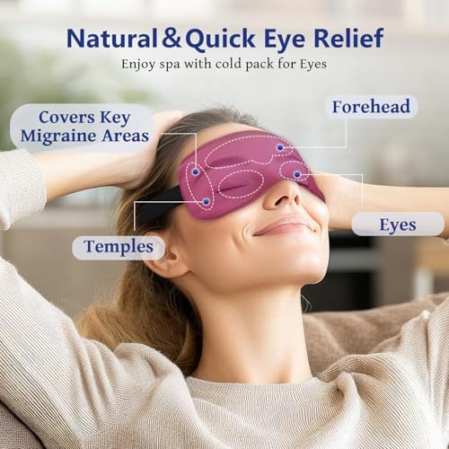 Cooling Eye Mask for Sleeping Silk Migraine Headache Relief Gel Mask Cold - Image 4