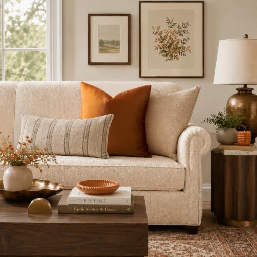 GIGIZAZA Orange Velvet Pillow Covers 16x16 Decorative Pillows Pack of 2 - Image 6