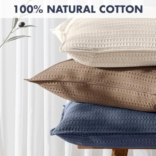 Decorative Waffle Lumbar Pillow Cover 14x36 in Navy Blue No Instert - Image 3