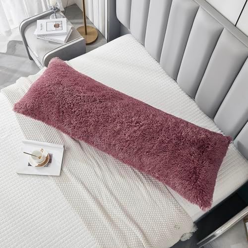 JAUXIO Faux Fur Fluffy Body Pillow Cover Luxury Shaggy Plush Decorative Body - Image 4