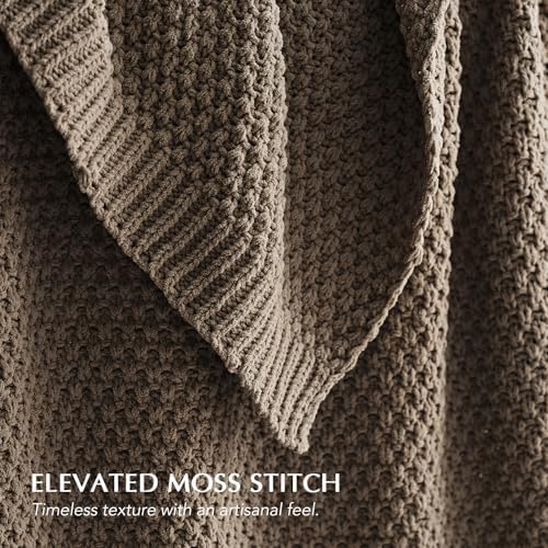 EVERGRACEHOME Chunky Chenille Knit Throw Blanket, 50 x 60, Mocha Brown - Image 2