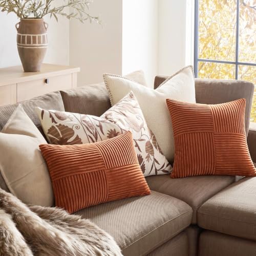 Fancy Homi 2 Packs Rust Lumbar Decorative Throw Pillow Covers 16x26 Inch - Image 5