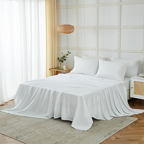 ILAVANDE White Queen Sheets Set 6 Piece, Hotel Luxury Super Soft 1800 Series - Image 6