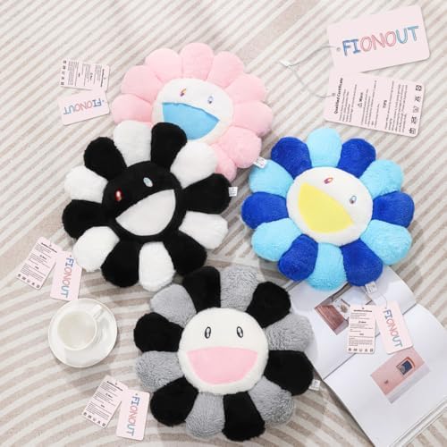 FIONOUT Smile Face Flower Pillow, Decorative Throw Pillows, 23.6 Inch - Image 3