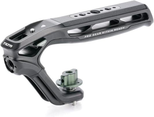 Tilta Xeno Top Handle for Filmmakers & Cameras- Black | Aluminum Alloy and Silicone Build | 1/4″-20 Threads w/Locating Points | Safety Release Pin | Comfortable Handling (1/4"-20 w/Locating Pins)