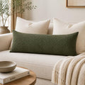 JoraLion 20x54 inch Boucle Body Pillow Cover, Army Green Woven Texture Neutral by JoraLion