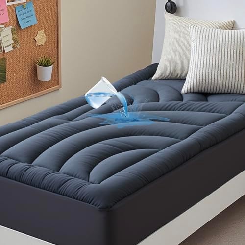 Waterproof Mattress Pad Twin XL, Quilted Fitted Twin XL Mattress Protector by QUIETSEA