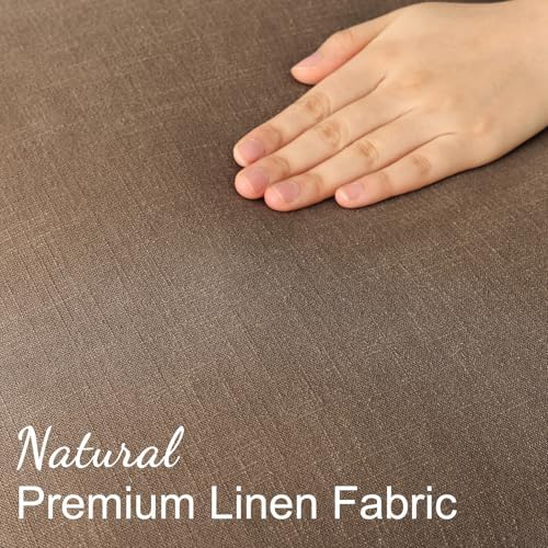 decorUhome Fall Light Brown Linen Throw Pillow Covers 22x22 Set of 2 - Image 3