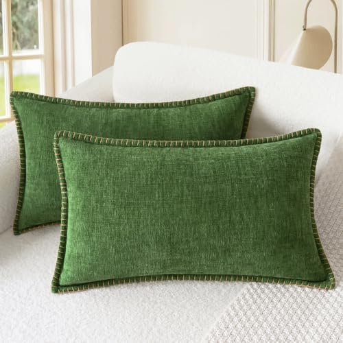 CaliTime Decorative Couch Throw Pillow Covers 20 X 12 Inches Forest Green by CaliTime