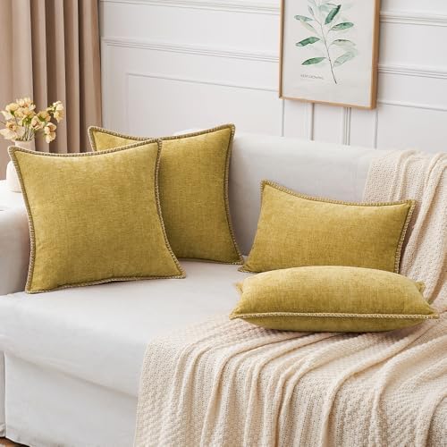 MIULEE Decorative Couch Throw Pillow Covers 18x18 Inch Mustard Yellow - Image 5