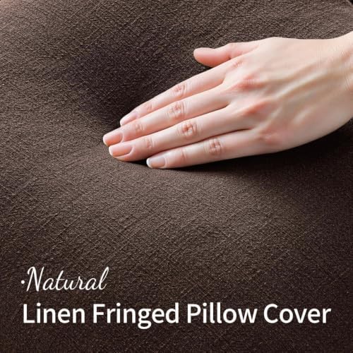 MIULEE Linen Decorative Fall Lumbar Throw Pillow Covers Dark Brown 12x20 - Image 2