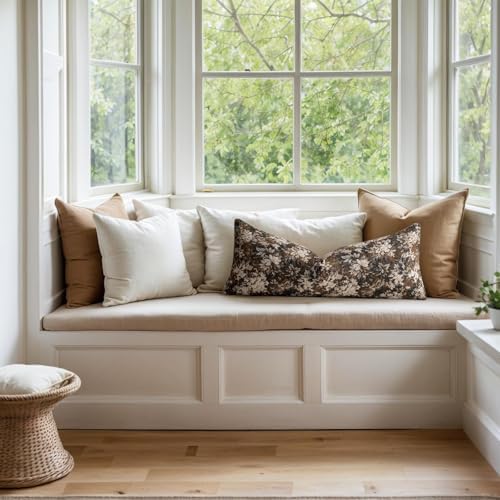 DEZENE Pack of 1 Vintage Floral Lumbar Pillow Covers 14x36 Boho Farmhouse - Image 5
