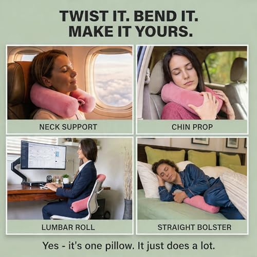 Dot&Dot Twist Memory Foam Travel Pillow, Bendable Neck Pillow - Image 3