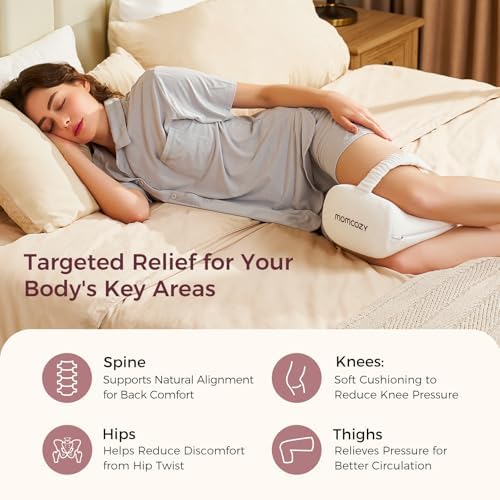 Momcozy Knee Pillow for Side Sleepers, Soft Memory Foam & Pinch-Free Design - Image 2