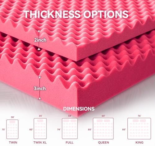SINWEEK 2 Inch Egg Crate Memory Foam Mattress Topper Twin XL, Twin Extra Long - Image 7