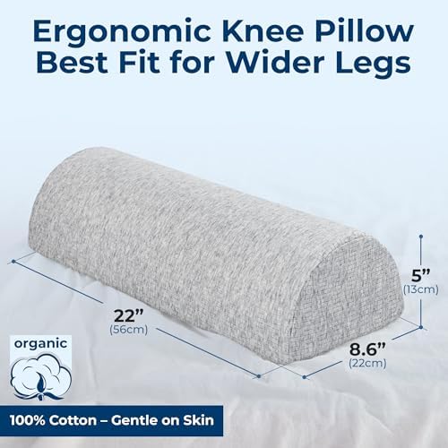 5 STARS UNITED Knee Pillow for Back Sleeping – Large Half Moon Bolster Pillow - Image 5