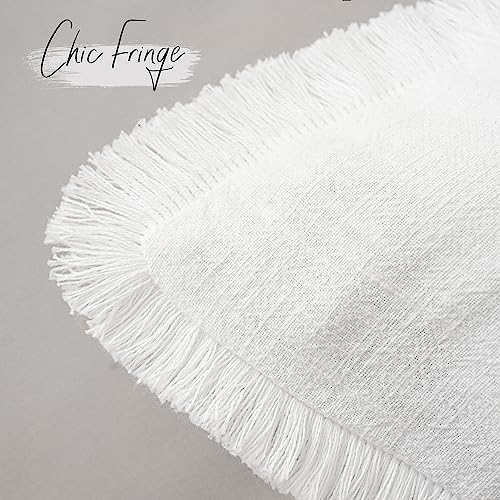 Foindtower Decorative Linen Fringe Throw Pillow Covers 22×22 Inch - Image 3