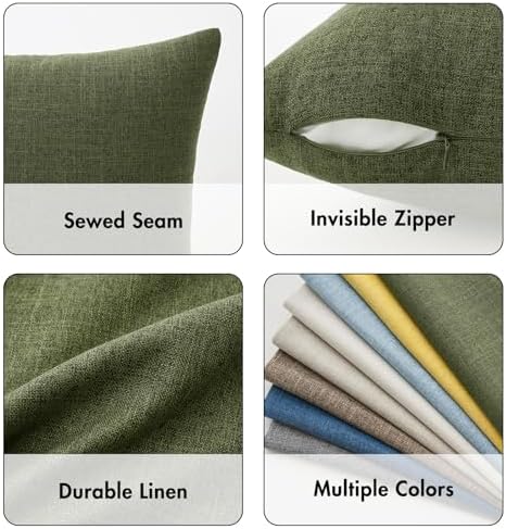 MIULEE Pack of 2 Decorative Linen Burlap Pillow Covers Spring Farmhouse Boho - Image 3