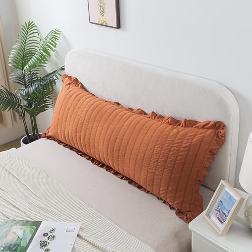 H Household Seersucker Body Pillowcases, 20x54 inches Long Pillowcase Ruffled - Image 2