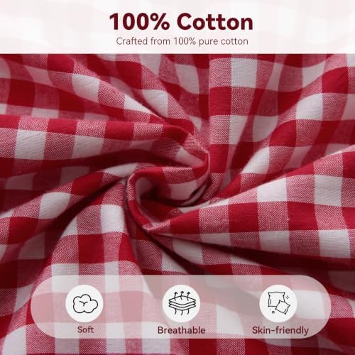 Gingham Lumbar Pillow Cover 36x14, Ruffle Trim, 1 Pack - Image 3