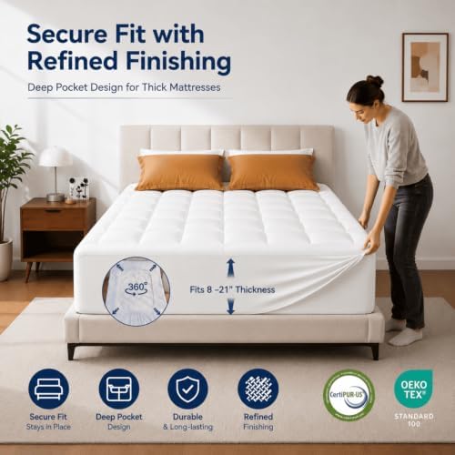 ELEMUSE 3 Inch King Dual Layer Memory Foam Mattress Topper - Image 4