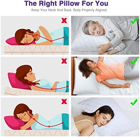 WISHSMILE Cooling Shredded Memory Foam Pillows King Size 2 Pack - Image 6