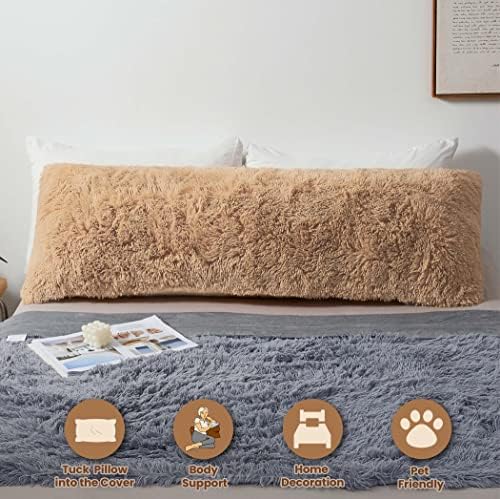 MEGO Luxury Fluffy Faux Fur Body Pillow Cover 20x54 - Image 2