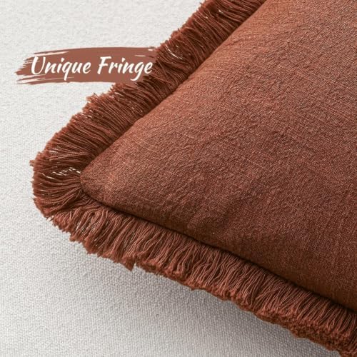 MIULEE Linen Decorative Fall Lumbar Throw Pillow Covers Late Autumn 12x20 - Image 3