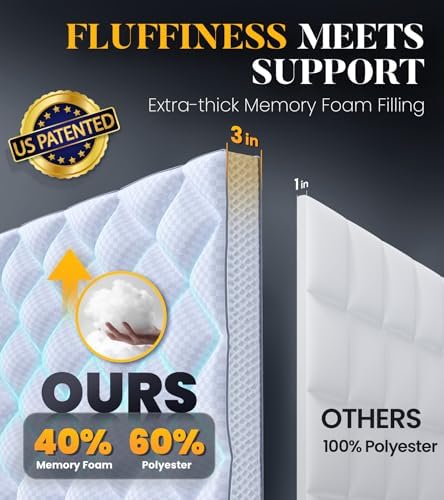 3 Inch Ultra-Fluffy Memory Foam Mattress Topper King - Image 2