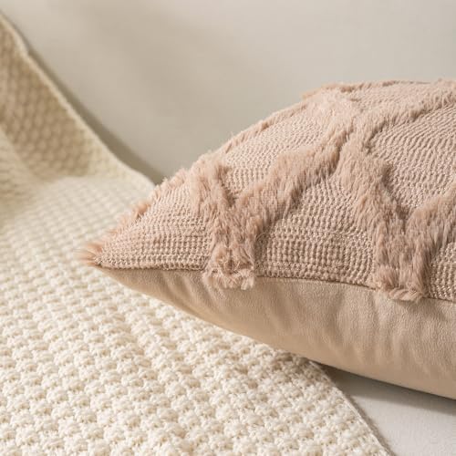 Set of 2 Soft Moroccan Throw Pillow Covers 24x24 Inch Plush Boho Decorative - Image 4