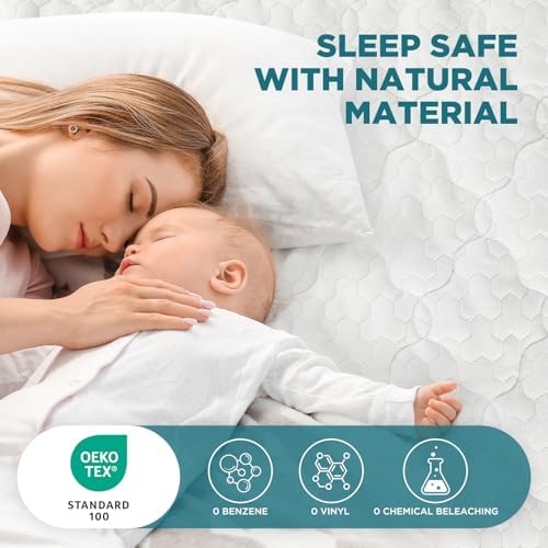 5 Sided Waterproof Mattress Protector Queen Size, Quilted Bamboo Rayon - Image 5