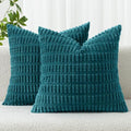 MIULEE Corduroy Decorative Throw Pillow Covers 18x18 Teal Pack of 2 by MIULEE