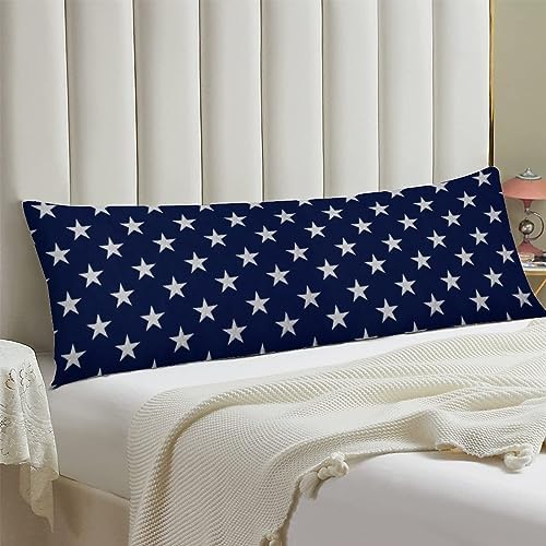 Blue Body Pillow Cover, Farmhouse Long Pillow Case Protector - Image 2