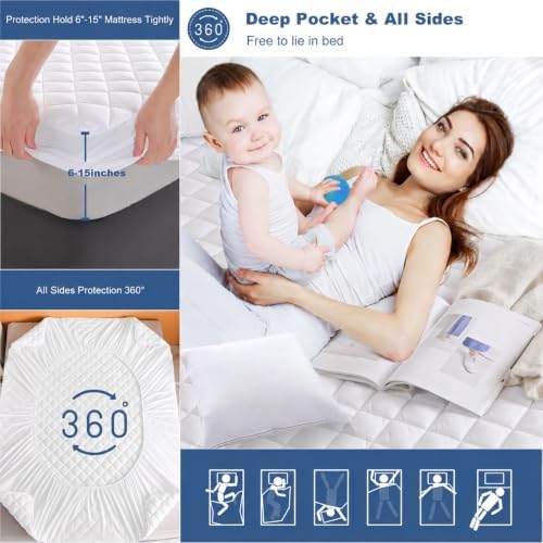 GRT Full XL Waterproof Mattress Protector, Hollow Cotton Mattress Pad - Image 6