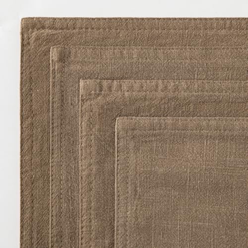 MIULEE Khaki Boho Linen Decorative Pillow Covers 20x20 Inch Pack of 4 - Image 6