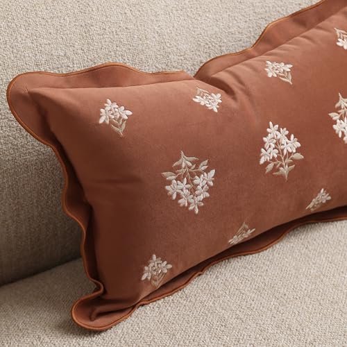 BlissBlush Lumbar Pillow Cover 12x20, Terracotta Velvet Decorative Lumbar - Image 7