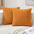 MIULEE Decorative Throw Pillow Covers 18x18 Fall Burnt Textured Corduroy by MIULEE
