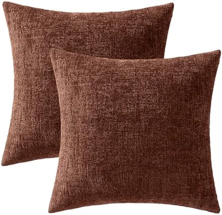 MIULEE Fall Couch Pillow Covers Textured Chenille 20x20 Terracotta - Image 7