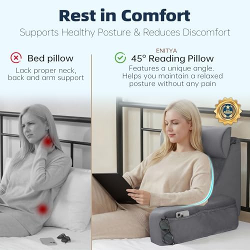 ENITYA 19" Reading Pillow for Bed - Image 2