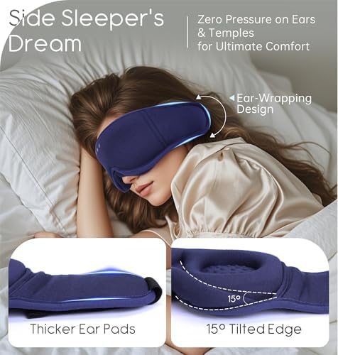 Sleep Mask with Headphones Bluetooth 5.4, TOPOINT 3D Eye Mask Blackout with - Image 5