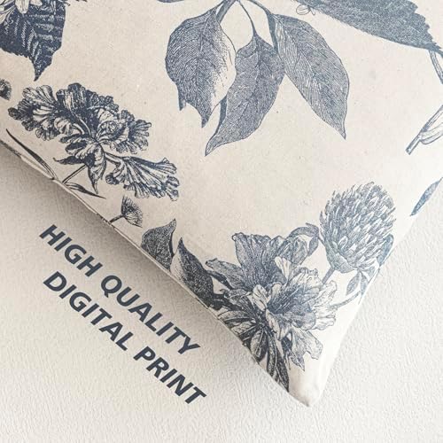 Foindtower Set of 2 Linen Floral Vintage Throw Pillow Covers Neutral Accent - Image 3